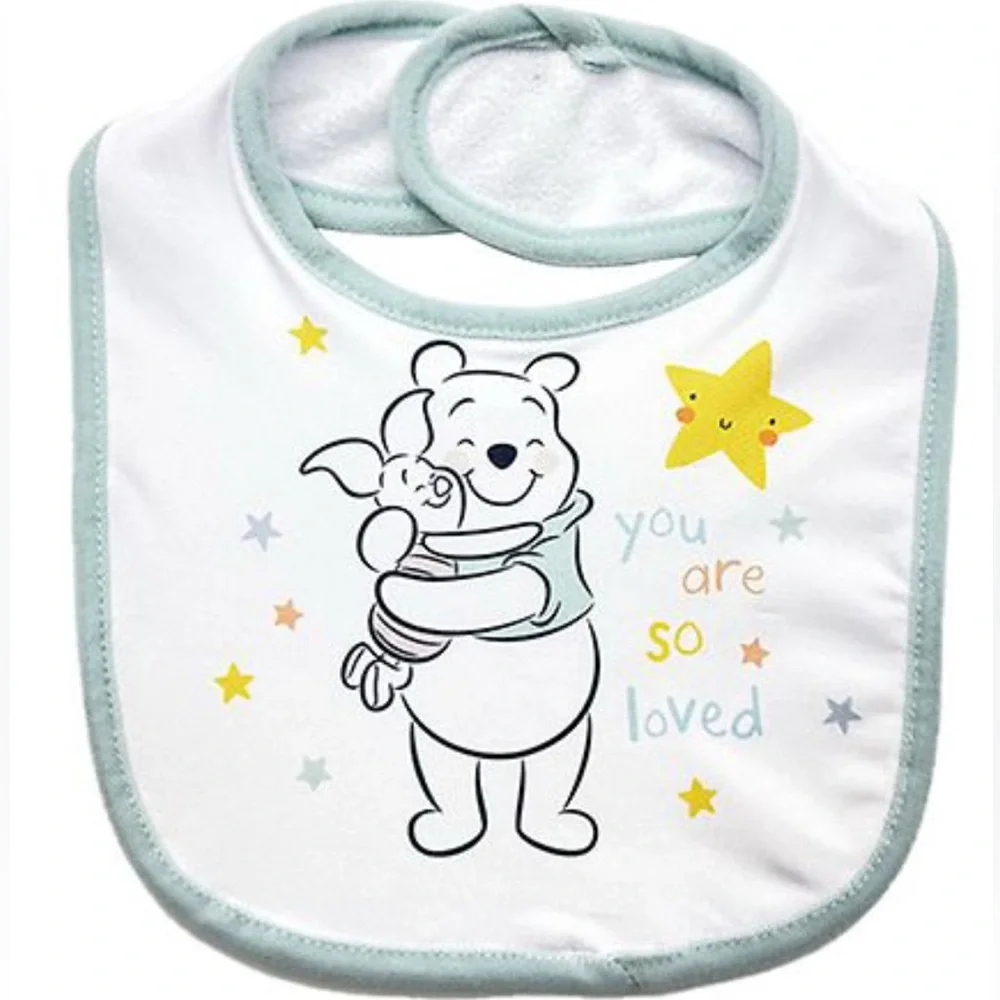 NWT Disney Baby Winnie The Pooh Piglet Infant Bibs 2 Pack Set Ages 0+